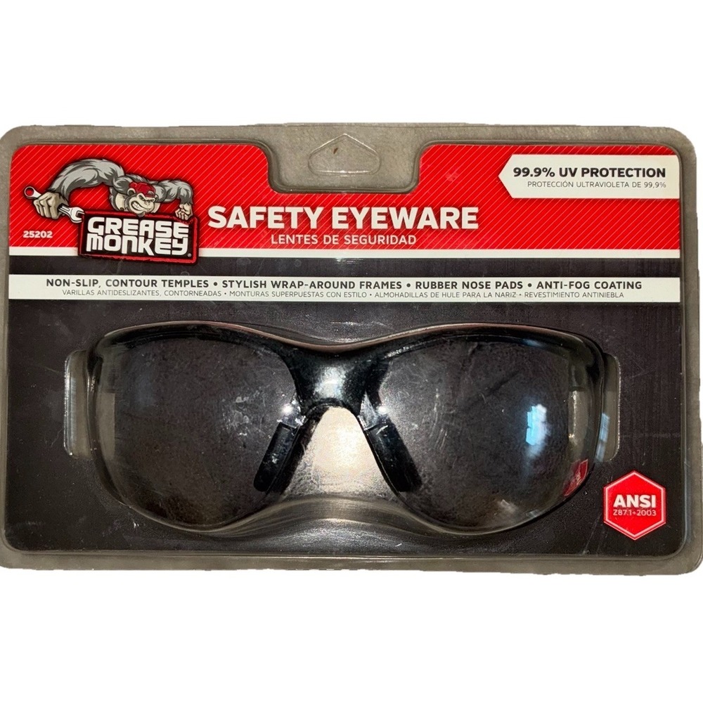 Grease Monkey Safety Glasses Clear Anti-Fog Lens UV Protection NEW